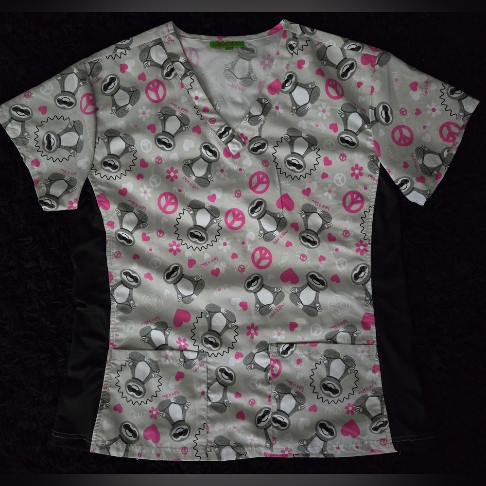EUC Green Town Printed Scub Top
